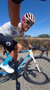 Stephan riding his bike